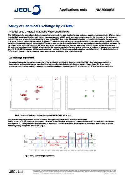 Study of Chemical Exchange by 2D NMR